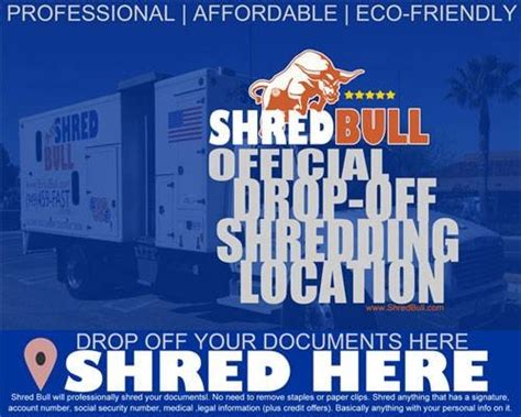 Drop-Off Locations - Shred Bull Orange County Mobile Shredding Service - 5 Stars