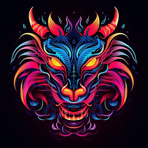 Premium AI Image | A Neon Dragon Neon Outlines With Sha Neon Line Design Creative Art Simple And ...