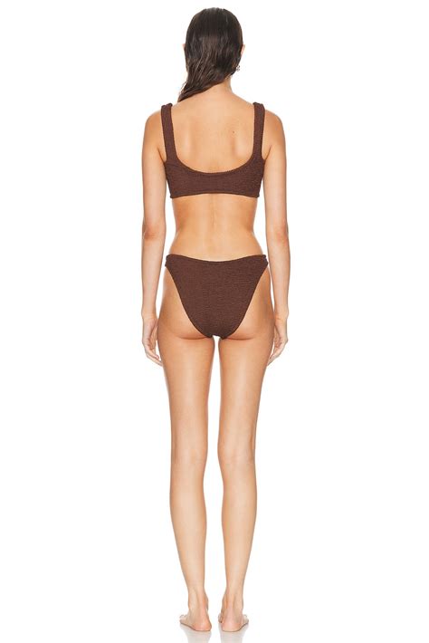 Hunza G Hallie Bikini Set In Metallic Chocolate FWRD