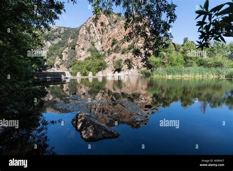 Malibu Creek State Park Century Lake And Dam At In The Santa Monica