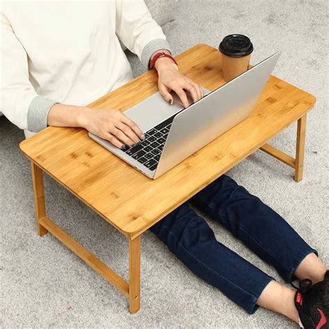 603927cm Folding Laptop Table For Bed Bamboo Laptop Desk Computer