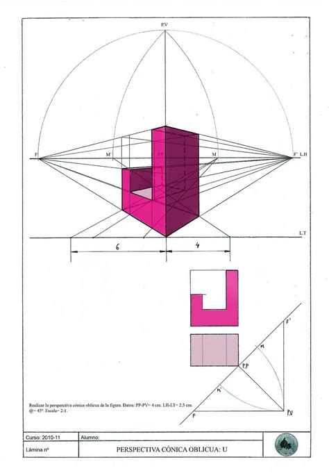 E PLÁSTICA Y VISUAL 3ºESO Lámina 29 Perspectiva cónica oblicua U