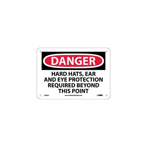 Accuformnmc Mpp Osha Danger Safety Sign Hard Hats Ear And Eye Protection Required Beyond This