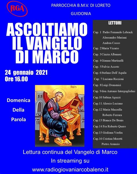 Ascoltiamo Il Vangelo Di Marco Parrocchia Beata Maria Vergine Di Loreto