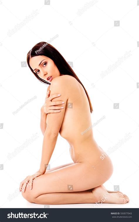 Nude Woman Kneeling On Floor Stock Photo 593077043 Shutterstock