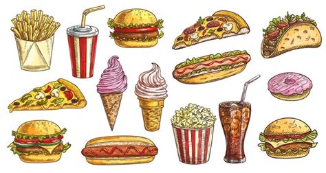 How To Draw Cute Junk Food