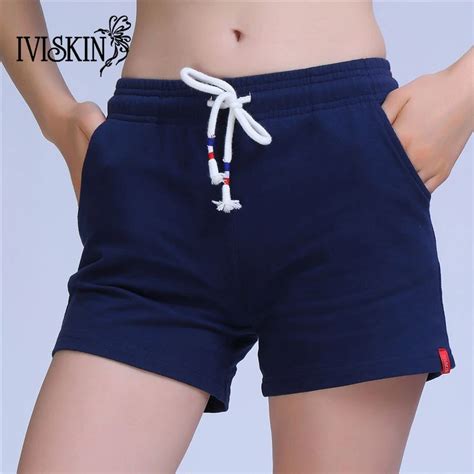 100 Cotton Women Shorts Summer Elastic Waist Casual Short 2017 Mid