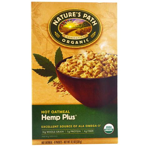 Nature S Path Organic Hot Oatmeal Hemp Plus 8 Packets 40 G Each