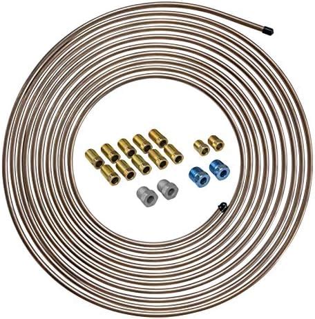 Copper Nickel Brake Line Tubing Coil And Fitting Kit X Hose