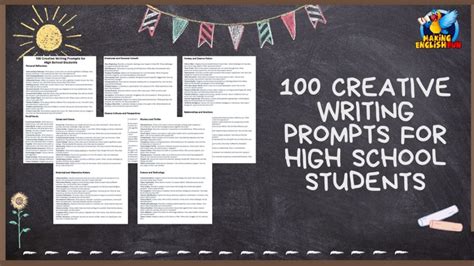 100 Creative Writing Prompts For High School Studentsmaking English Fun