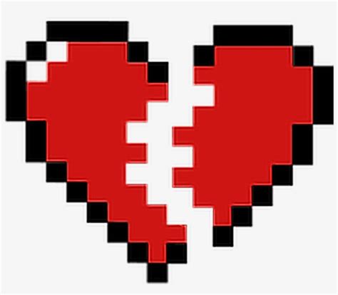 Broken Heart Pixel Art Grid