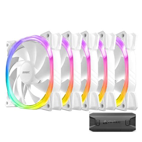 Antec Fusion 120 ARGB Case Fan White 5 Pack With Controller