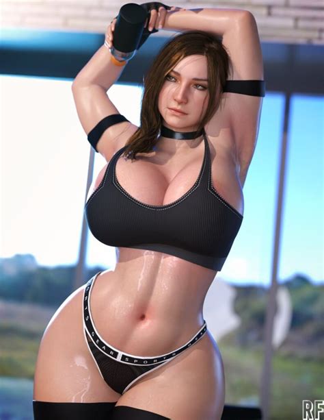 Resident Evil Hentai Xxx Female Black Sports Bra Black Thong