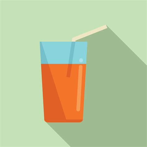 Orange Juice Glass Icon Flat Vector Diet Food 15012361 Vector Art At Vecteezy