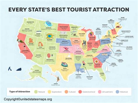 Us Attractions Map United States Attractions Map Usa