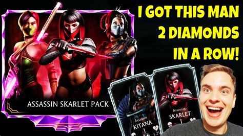 MK Mobile HUGE Assassin Skarlet Pack Opening For Subs Trying To Get