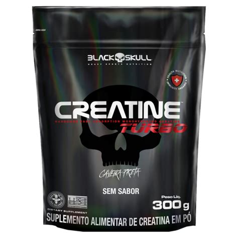 Creatina Turbo Blackskull Stand Up Pouch Sem Sabor 300g Creatina