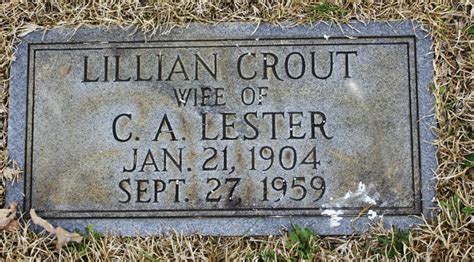 Lillian Crout Lester 1904 1959 Find A Grave Memorial