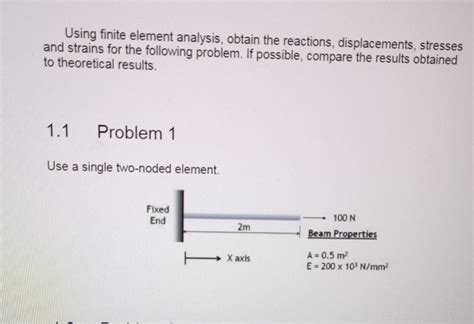 Solved Using Finite Element Analysis Obtain The Reactions Chegg