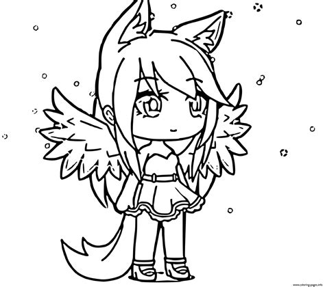 Ange Gacha Life Coloring Page Printable