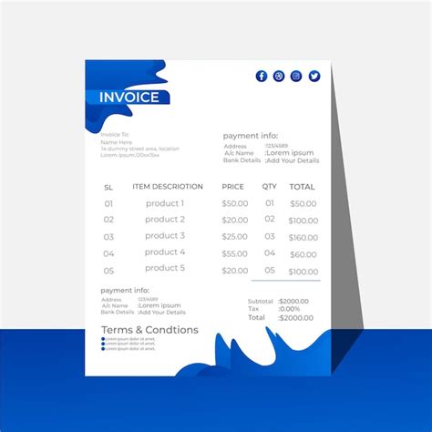 Premium Vector Invoice Design Template