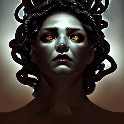 High Detail Concept Art Portrait Of Medusa Dark Stable Diffusion