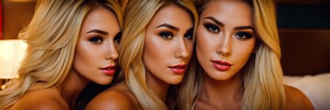 Lexica Three Hot Blonde Faces With Different Vibrant Makeup Seeking Companionship In A