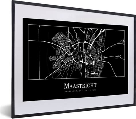 Fotolijst Incl Poster Kaart Plattegrond Maastricht Stadskaart