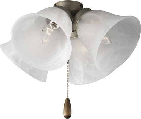 Progress Lighting P2643 44 Four Light Universal Fan Light Kit With Alabaster Style Glass Oxford