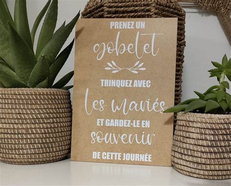 Pancarte Prenez Un Gobelet Etsy France