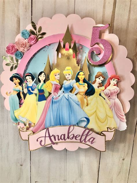 Princess Cake Topper Disney Princesses Cake Topper Princess Birthday