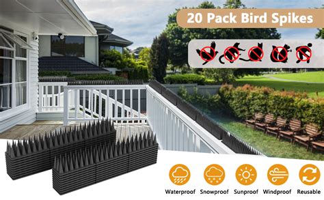 Creplosl Bird Spikes 20 Pack Pigeon Raccoon Squirrel Cat