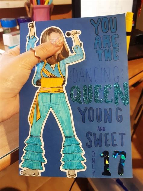 Mamma Mia ABBA Birthday Card Birthday 17 Dancing Queen Happy