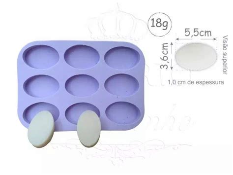 Forma De Silicone Oval 9Cav Ib 117 Molde De Silicone Para Sabonete