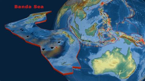 Banda Sea Plate - Boundaries. Contour Map Stock Illustration ...