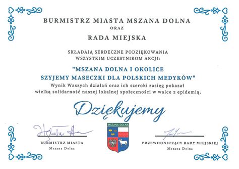 Podziękowania na sesji Oficjalny serwis Urzędu Miasta Mszana Dolna