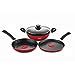 Buy Pigeon Vita 4 PC Induction Base Non Stick Cookware Set Red Online