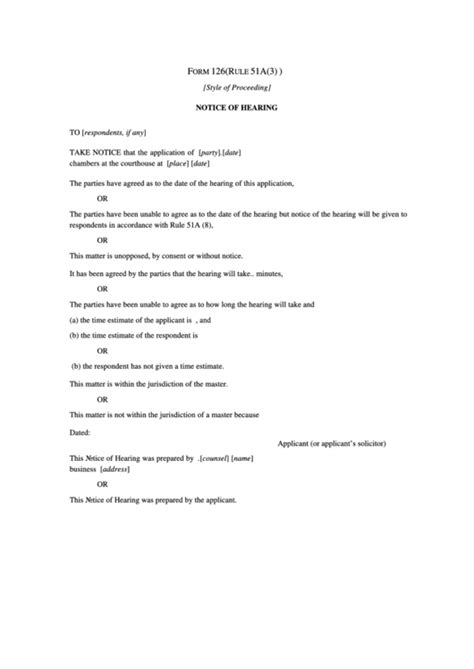form  rule   notice  hearing printable