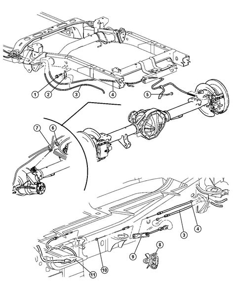 Dodge Ram Cable Parking Brake Extension Cables Rear