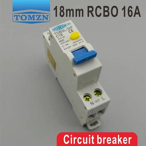 Disjoncteur courant résiduel TOB3L 32F de 18MM RCBO 16A 1P N 6KA avec