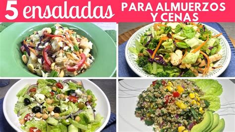 5 Ensaladas Fáciles Para Almuerzos Y Cenas Cocina De Addy Youtube