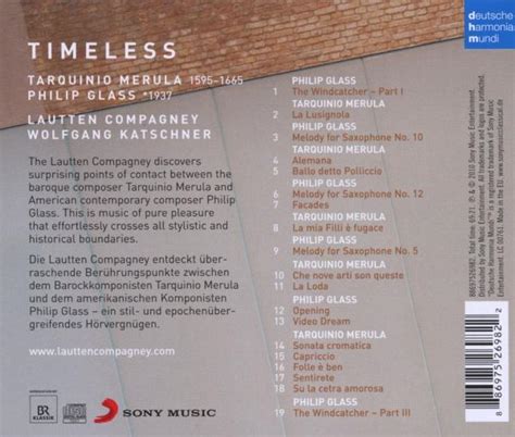 Timeless Von Tarquinio Merula Philip Glass Lautten Compagney