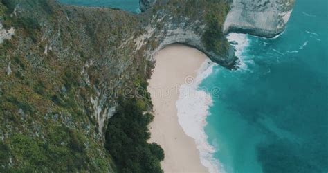 Aerial View Happy Couple Making Drone Footage Of Amazing Kelingking