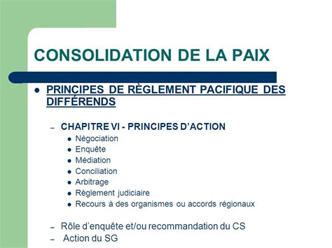 Commission De La Consolidation De La Paix Instrument De La R Forme Ou