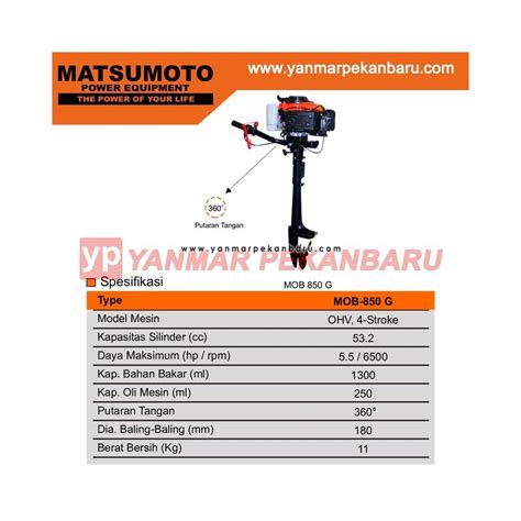 Mesin Tempel Perahu Outboard Mob G Tak Matsumoto Yanmar