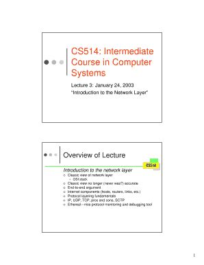 Fillable Online Cs Cornell Introduction To The Network Layer Cornell