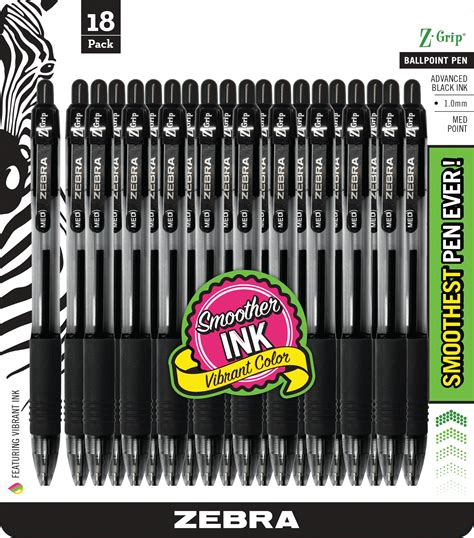 Zebra Z Grip Retractable Ballpoint Pen 1 0mm Medium Tip Black Ink