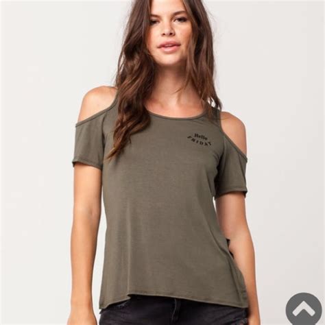 Tilly S Tops Tillys Olive Cold Shoulder Top Hello Friday Poshmark