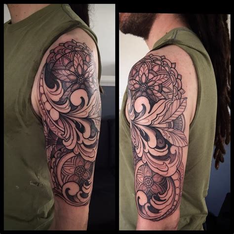 Ornamental Half Sleeve In Progress By Laura Jade Tattoos