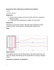 Phys Uniformly Accelerated Linear Motion Docx Experiment Title